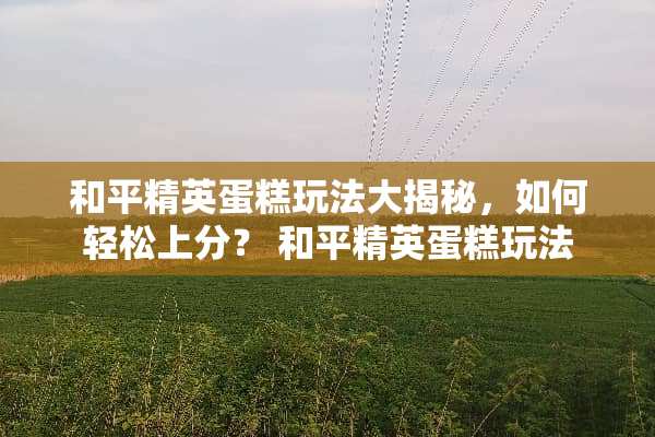 和平精英蛋糕玩法大揭秘，如何轻松上分？ 和平精英蛋糕玩法