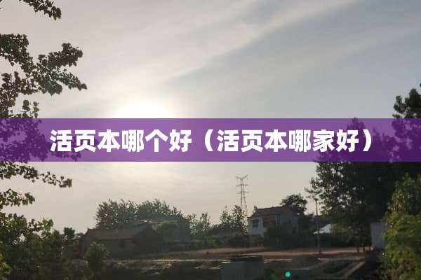 活页本哪个好（活页本哪家好）