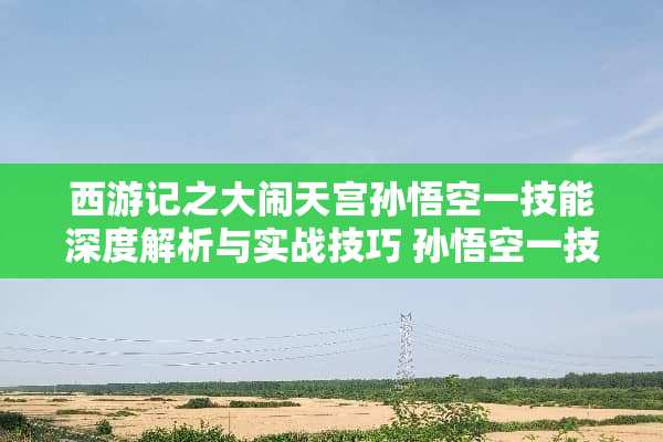 西游记之大闹天宫孙悟空一技能深度解析与实战技巧 孙悟空一技能