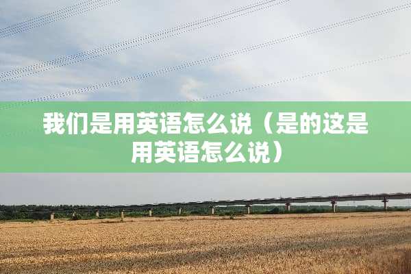 我们是用英语怎么说（是的这是用英语怎么说）
