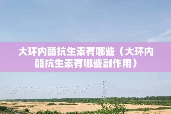 大环内酯抗生素有哪些（大环内酯抗生素有哪些副作用）