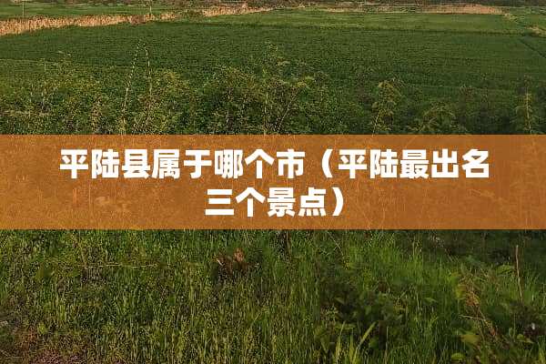 平陆县属于哪个市（平陆最出名三个景点）