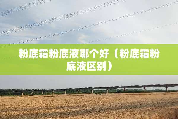 粉底霜粉底液哪个好（粉底霜粉底液区别）