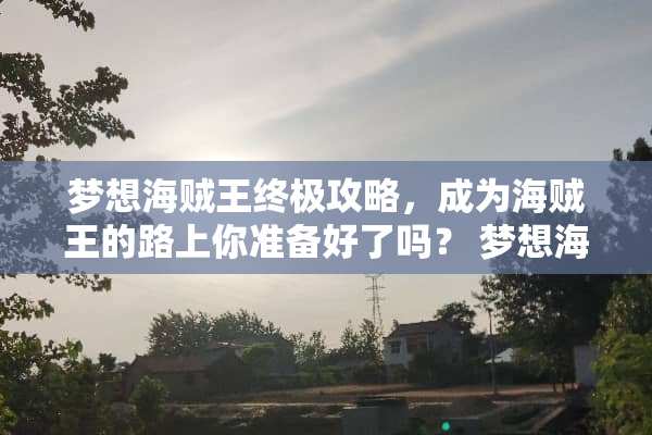 梦想海贼王终极攻略，成为海贼王的路上你准备好了吗？ 梦想海贼王攻略