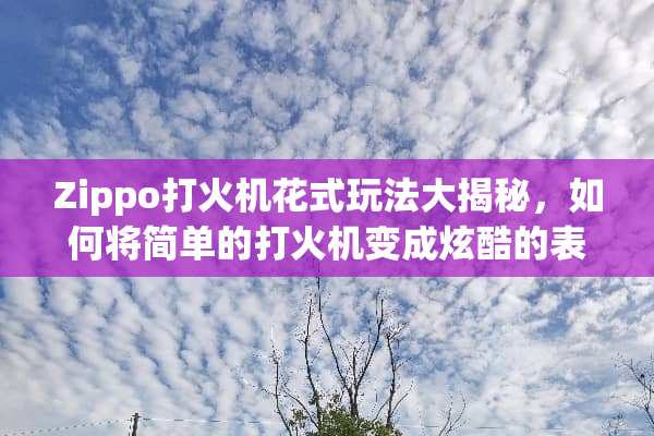 Zippo打火机花式玩法大揭秘，如何将简单的打火机变成炫酷的表演工具？ zippo打火机花式玩法