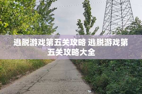 逃脱游戏第五关攻略 逃脱游戏第五关攻略大全