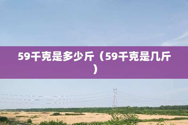 59千克是多少斤（59千克是几斤）