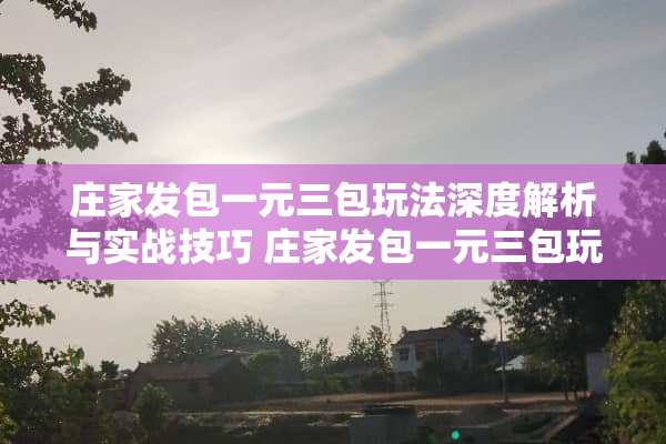 **发包一元三包玩法深度解析与实战技巧**发包一元三包玩法