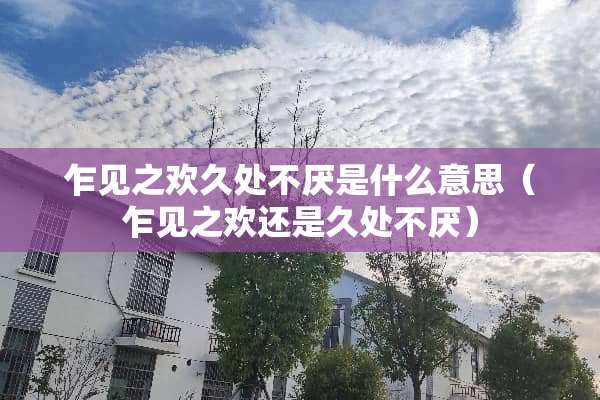 乍见之欢久处不厌是什么意思（乍见之欢还是久处不厌）