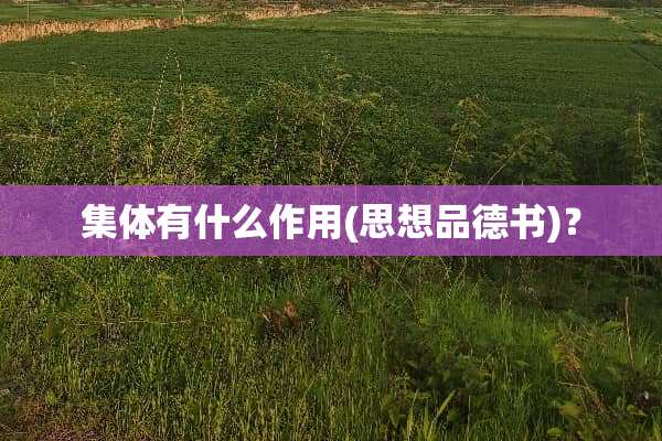 集体有什么作用(思想品德书)？