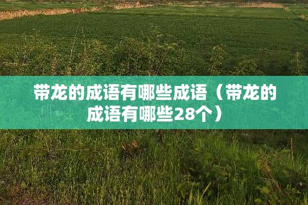 带龙的成语有哪些成语(带龙的成语有哪些28个) 带龙的成语有哪些成语(带龙的成语有哪些28个)