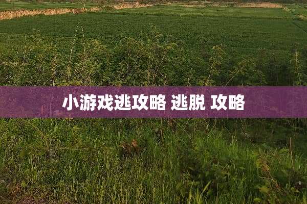 小游戏逃攻略 逃脱 攻略