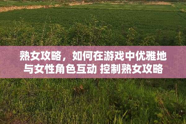 **攻略,如何在游戏中优雅地与女性角色互动 控制**攻略 **攻略,如何在游戏中优雅地与女性角色互动 控制**攻略