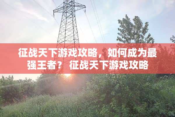 征战天下游戏攻略，如何成为最强王者？ 征战天下游戏攻略
