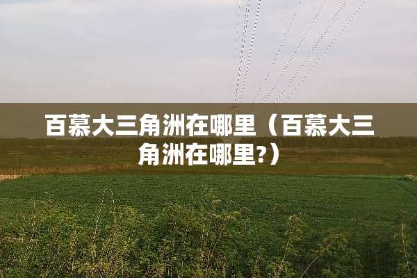 百慕大三角洲在哪里(百慕大三角洲在哪里?) 百慕大三角洲在哪里(百慕大三角洲在哪里?)