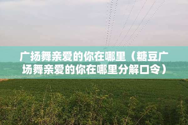 广扬舞亲爱的你在哪里(糖豆广场舞亲爱的你在哪里分解口令) 广扬舞亲爱的你在哪里(糖豆广场舞亲爱的你在哪里分解口令)