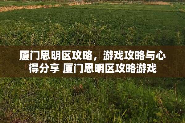 厦门思明区攻略，游戏攻略与心得分享 厦门思明区攻略游戏