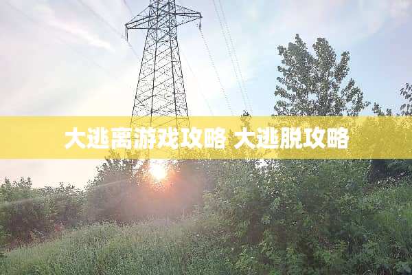 大逃离游戏攻略 大逃脱攻略