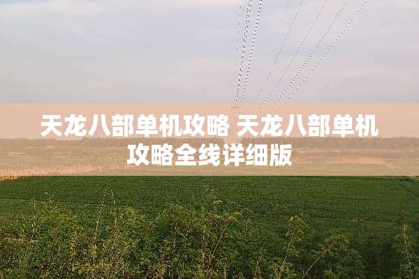 天龙八部单机攻略 天龙八部单机攻略全线详细版