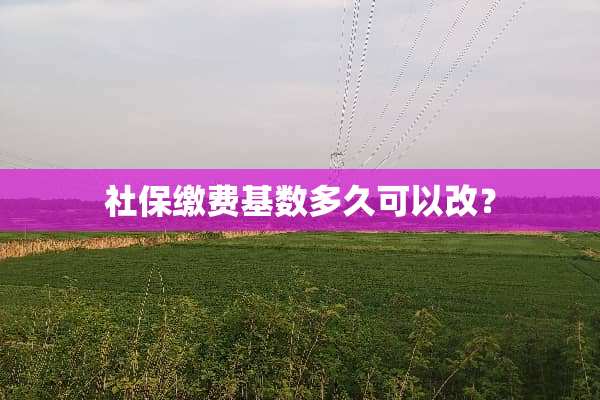 社保缴费基数多久可以改？