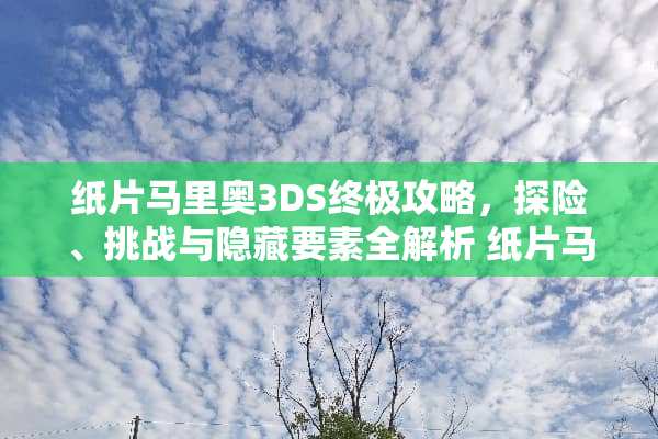 纸片马里奥3DS终极攻略，探险、挑战与隐藏要素全解析 纸片马里奥3ds攻略