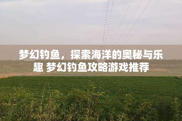 梦幻钓鱼，探索海洋的奥秘与乐趣 梦幻钓鱼攻略游戏推荐