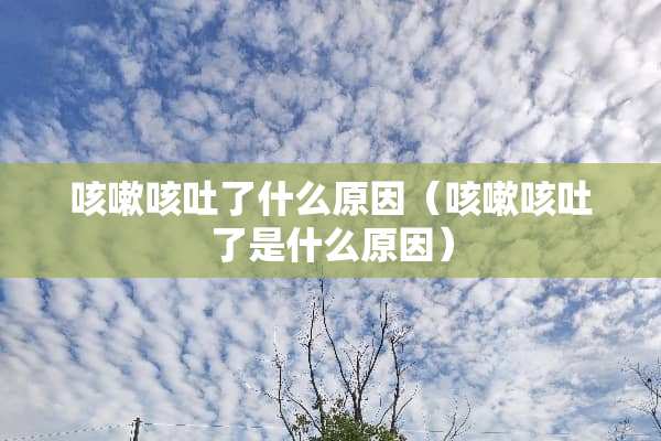 咳嗽咳吐了什么原因（咳嗽咳吐了是什么原因）