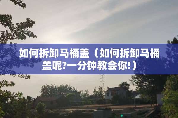 如何拆卸马桶盖（如何拆卸马桶盖呢?一分钟教会你!）