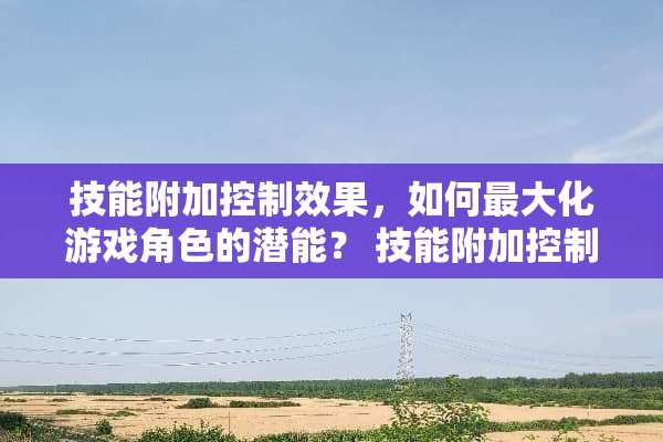 技能附加控制效果，如何最大化游戏角色的潜能？ 技能附加控制效果