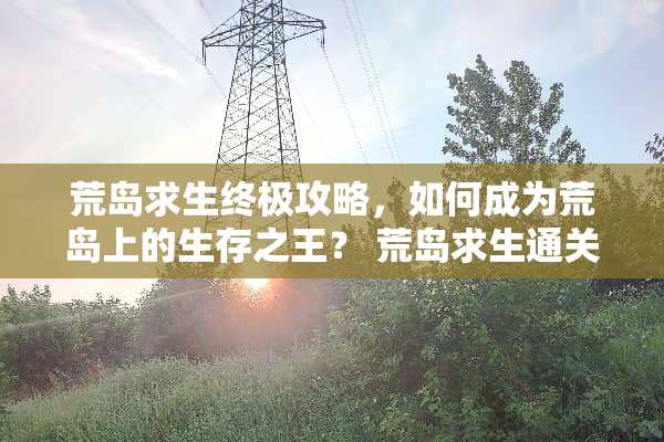 荒岛求生终极攻略，如何成为荒岛上的生存之王？ 荒岛求生通关攻略
