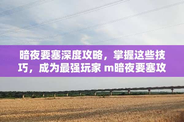 暗夜要塞深度攻略，掌握这些技巧，成为最强玩家 m暗夜要塞攻略