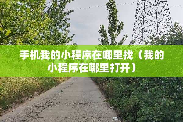 手机我的小程序在***(我的小程序在哪里打开) 手机我的小程序在***(我的小程序在哪里打开)