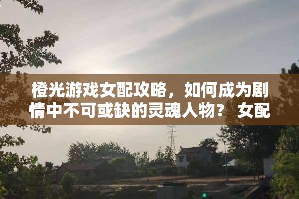 橙光游戏女配攻略，如何成为剧情中不可或缺的灵魂人物？ 女配攻略橙光游戏