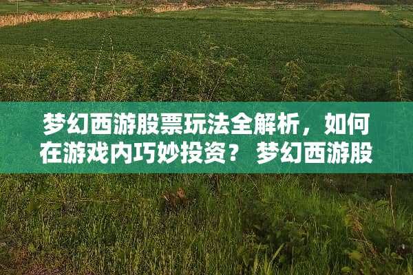 梦幻西游股票玩法全解析，如何在游戏内巧妙投资？ 梦幻西游股票玩法