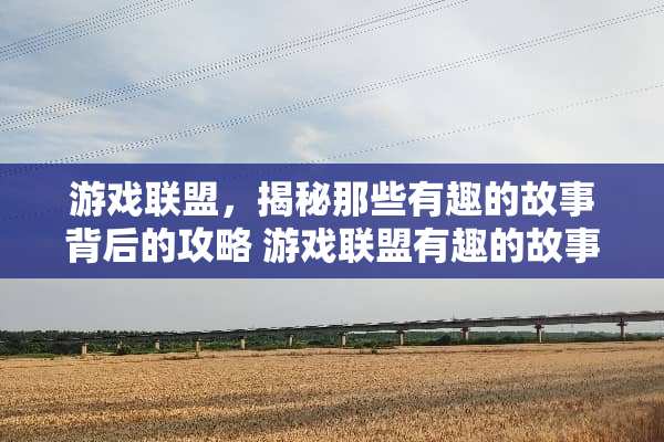 游戏联盟，揭秘那些有趣的故事背后的攻略 游戏联盟有趣的故事攻略