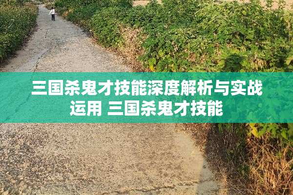三国杀鬼才技能深度解析与实战运用 三国杀鬼才技能