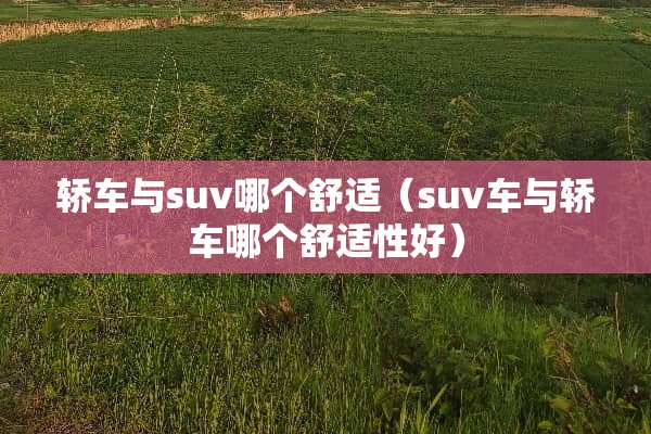 轿车与suv哪个舒适（suv车与轿车哪个舒适性好）