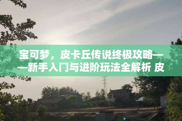 宝可梦,皮卡丘传说终极攻略——新手入门与进阶玩法全解析 皮卡丘传说攻略 宝可梦,皮卡丘传说终极攻略——新手入门与进阶玩法全解析 皮卡丘传说攻略