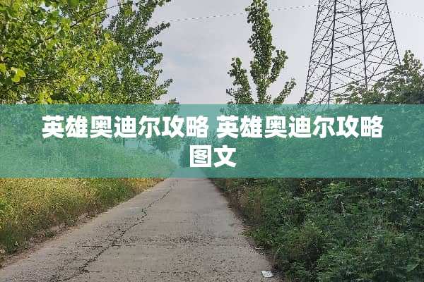 英雄奥迪尔攻略 英雄奥迪尔攻略图文