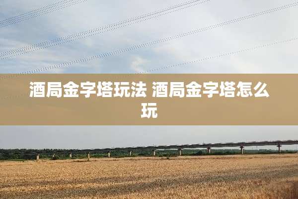 酒局金字塔玩法 酒局金字塔怎么玩