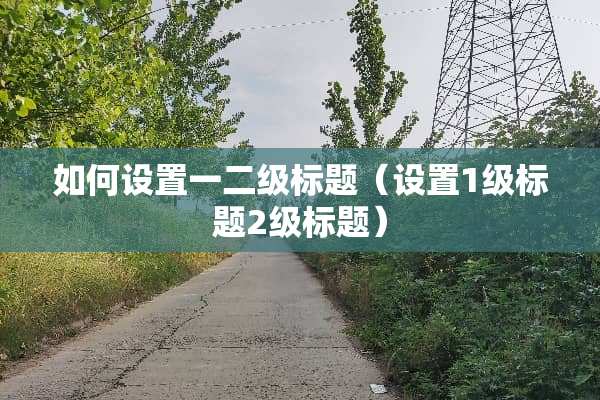 如何设置一二级标题(设置1级标题2级标题) 如何设置一二级标题(设置1级标题2级标题)