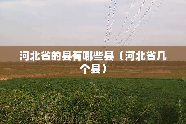 河北省的县有哪些县（河北省几个县）