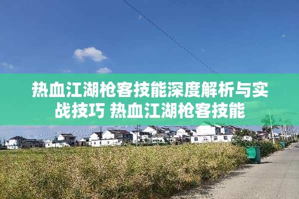 热血江湖*客技能深度解析与实战技巧 热血江湖*客技能