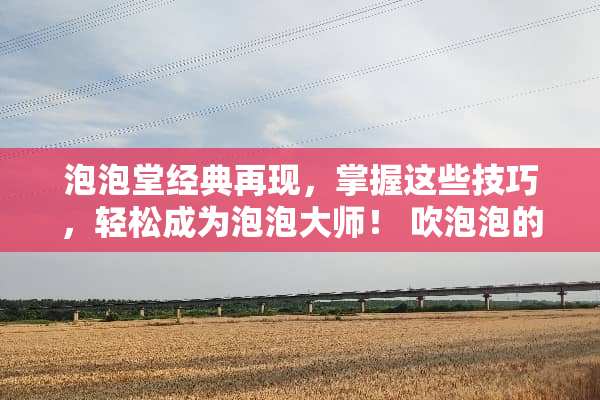 泡泡堂经典再现，掌握这些技巧，轻松成为泡泡大师！ 吹泡泡的游戏玩法