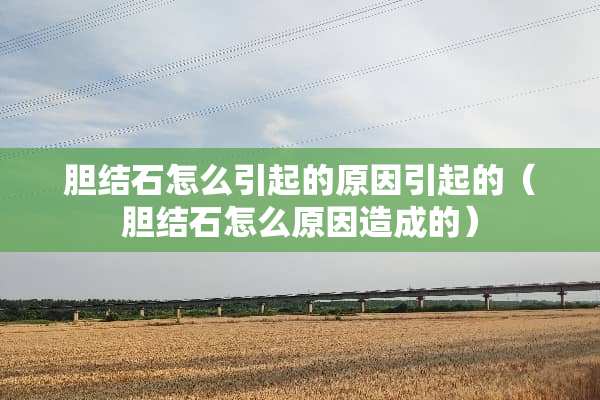 胆结石怎么引起的原因引起的（胆结石怎么原因造成的）
