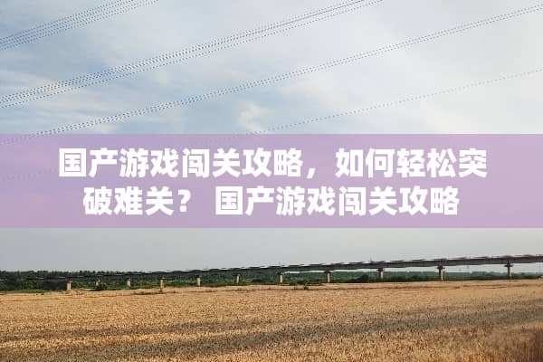 国产游戏闯关攻略,如何轻松突破难关? 国产游戏闯关攻略 国产游戏闯关攻略,如何轻松突破难关? 国产游戏闯关攻略