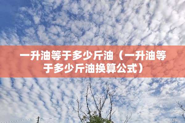 一升油等于多少斤油（一升油等于多少斤油换算公式）