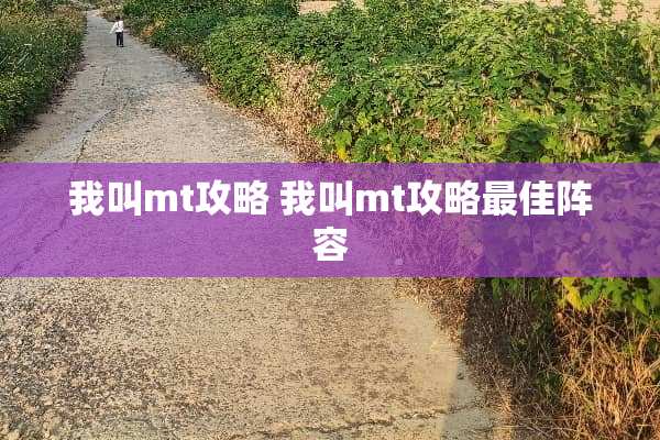 我叫mt攻略 我叫mt攻略最佳阵容