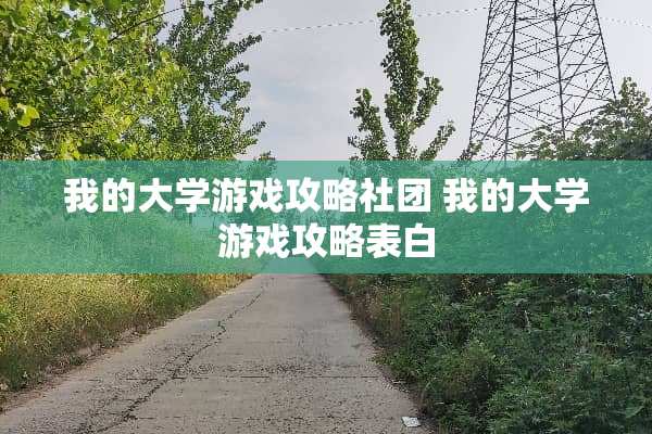 我的大学游戏攻略社团 我的大学游戏攻略表白
