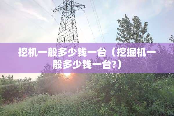 挖机一般多少钱一台（挖掘机一般多少钱一台?）